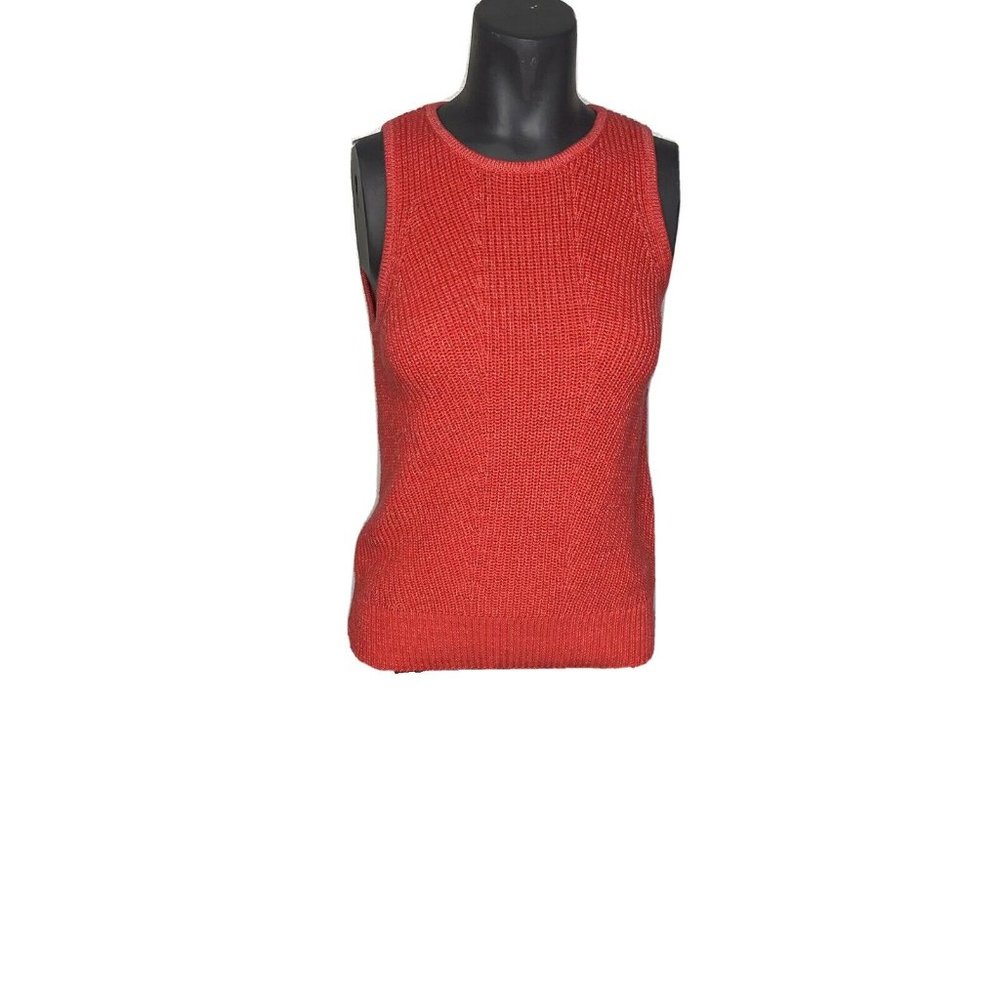 Ann Taylor Pink Sparkle Knit Sweater Tank Top Size